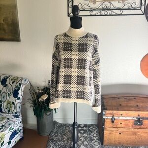 Belldini Gray & White Long Sleeve Turtleneck Sweater | Size XL